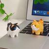 Wooden Cat And Corgi Handcrafted Figurine With Carving Art For Gift Giving And Home Decor