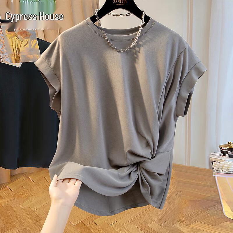 

Женская свободная асимметричная футболка с круглым вырезом Sibaishe XL