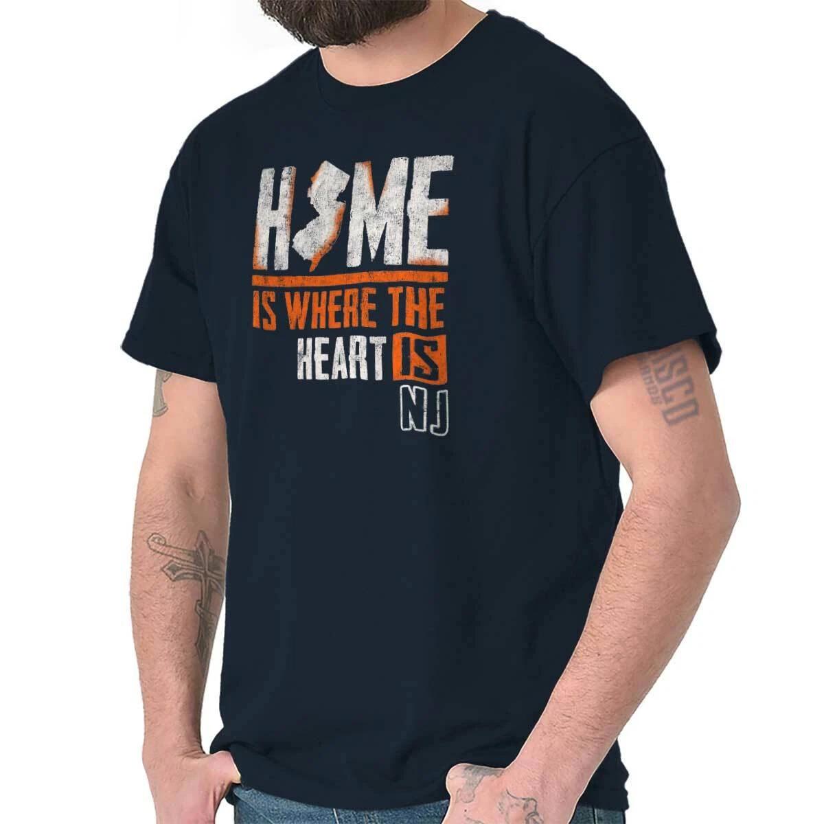 Home Is Where The Heart Is Jersey Strong NJ Womens or Mens Crewneck T Shirt Tee XS