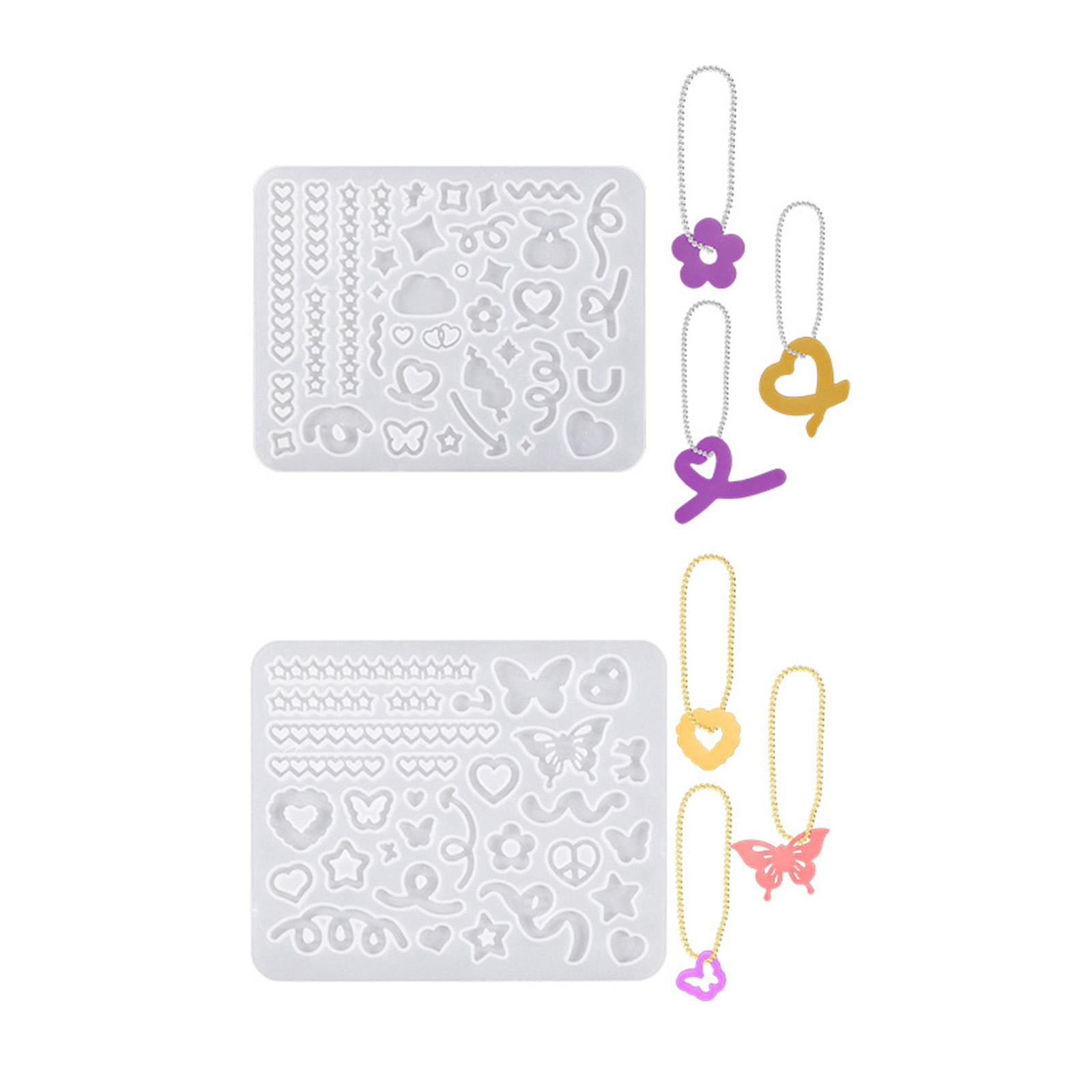 

Silicone Resin Mold for Keychain Casting Molds Star Heart Shaker Molds Epoxy Resin Quicksand Mould Jewelry Making Craft A