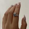 Lucky Blue Evil Eye Open Rings for Women Light Luxury Shiny Cubic Zirconia Copper Rings Trendy Wedding Aesthetic Jewelry Gifts