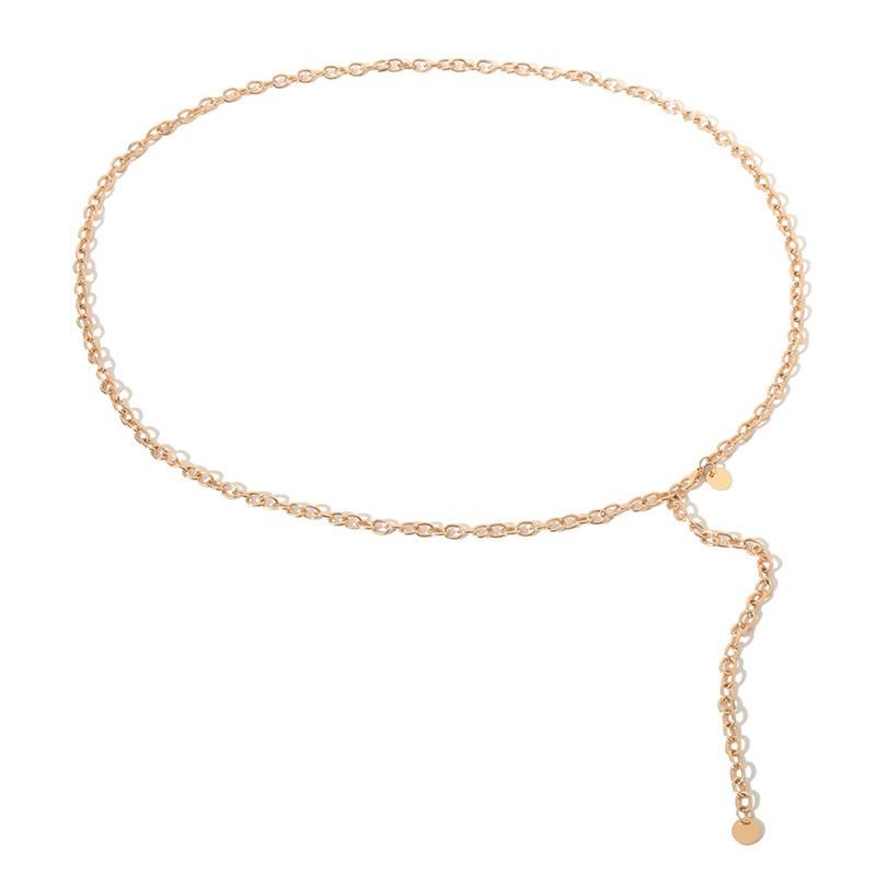Fashionable Women's Mini Metal Dress Waist Chain Belt Sequins All Match Casual Elegant Clothing Thin Chain Belt