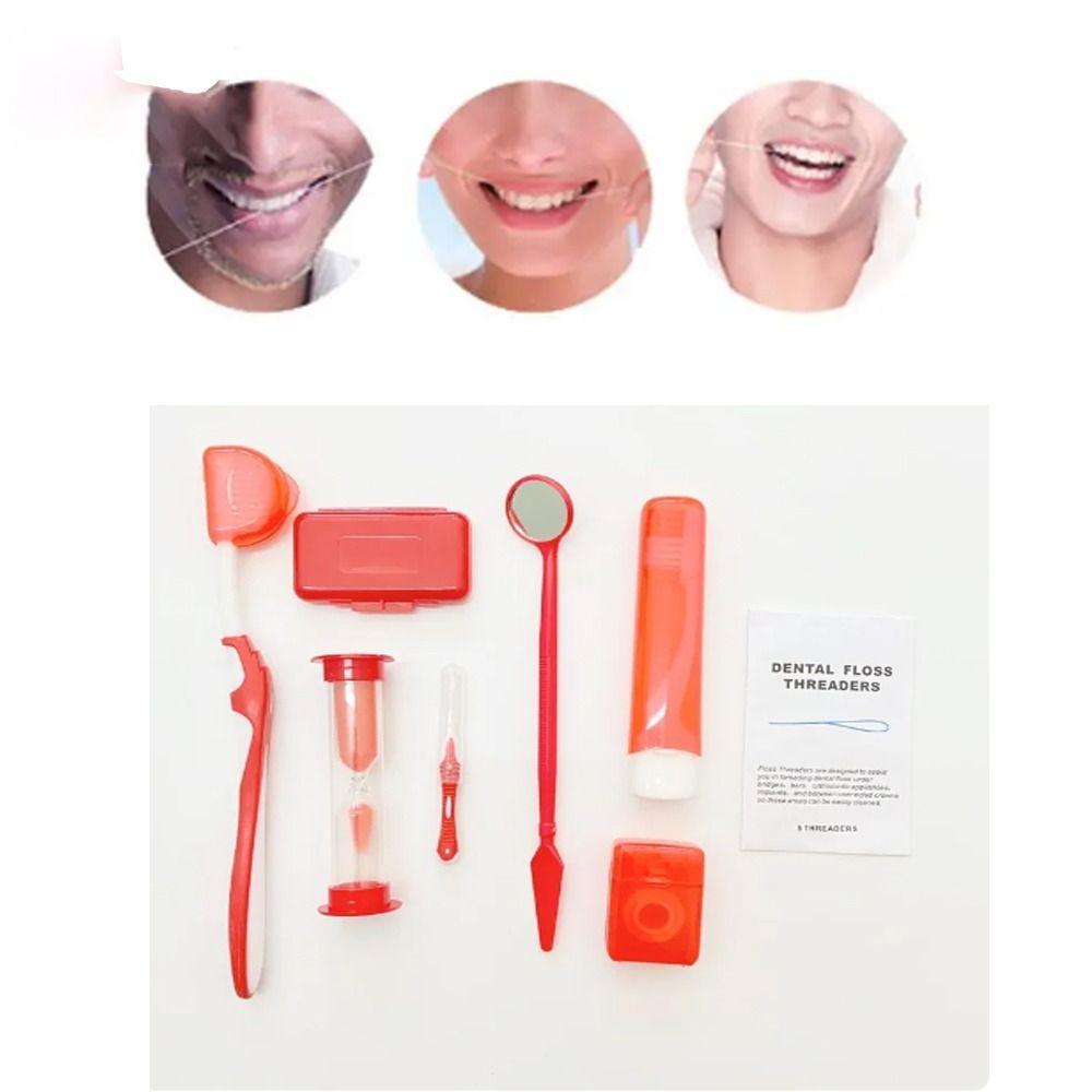 

8pcs/set Plastic Set Orthodontic Tools 5Colors Oral Cleaning Whitening Tool Interdental Brush