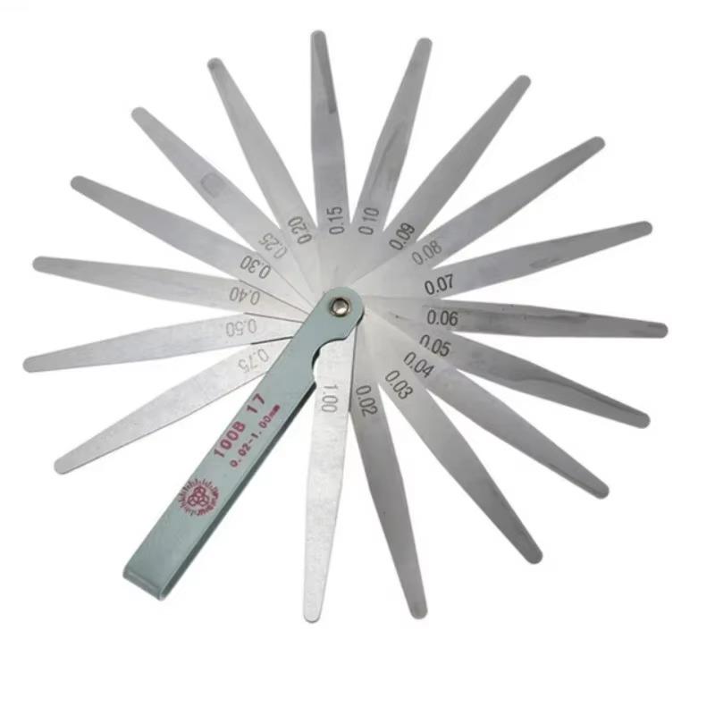 Feeler Gauges 17 Blades 0.02-1.00MM Metric Feeler Gauge Foldable Thickness Gap Metric Filler Feeler Gauges For Measurements Tool