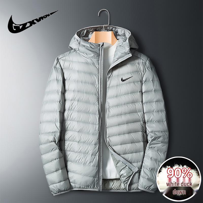 Jachetă de puf ușoară pentru bărbați, mărimi mari, casual și rezistentă la vânt pentru toamnă/iarnă