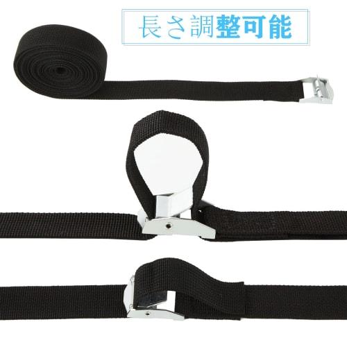 RILIHII [Set of 10] Cargo Tie-Down Straps for Luggage, Motorcycles, and Transport, Earthquake Preparedness Supplies (Black, 5m Length, 25mm Width, 100