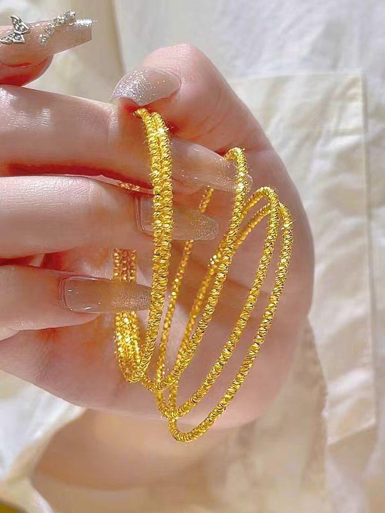 Stylish Multi-Circle Elastic Memory Bracelet In Electroplated Silver