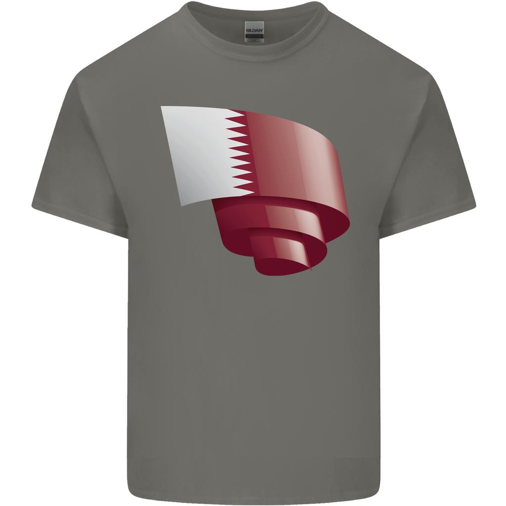 Curled Qatar Flag Qatari Day Football Unisexs Light Cotton TShirt