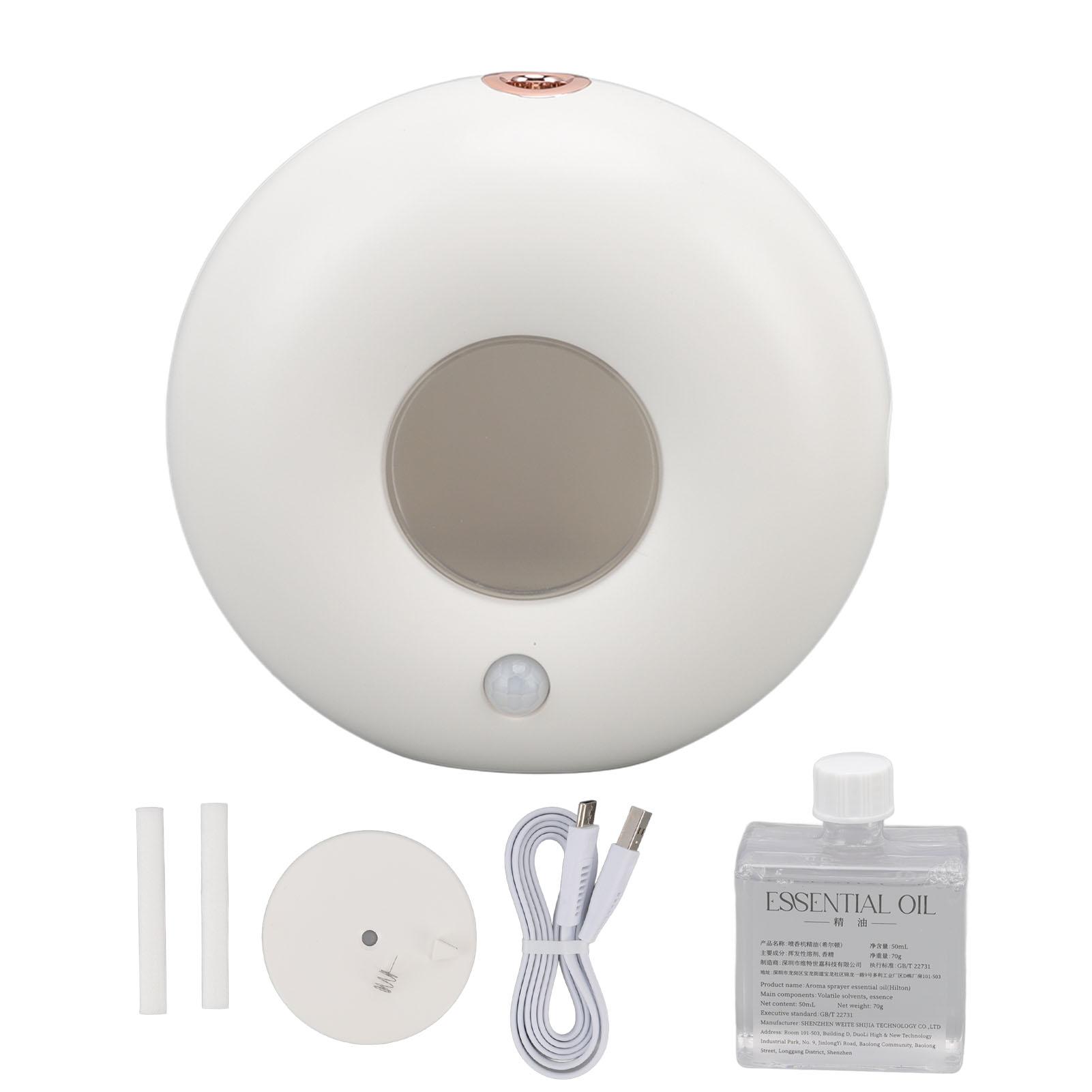 Diffuser Doughnut Essential Oil Atomizing Humidifier USB Charging Smart Sensing Incense Diffuser