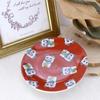 Small miniature lucky cat cat Kutani stylish interior Click Post shipping plate, plate, design, pattern, ceramic, ware, 9.5cm, auspicious, decoration,