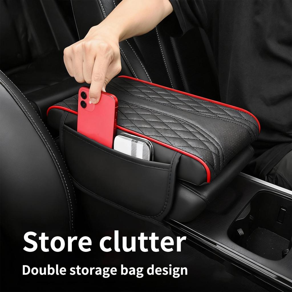 Auto Armrest Covers Double Pocket Storage Pad Car Center Console Organizer for Automotive Interior Vehicle for Daily Commuting