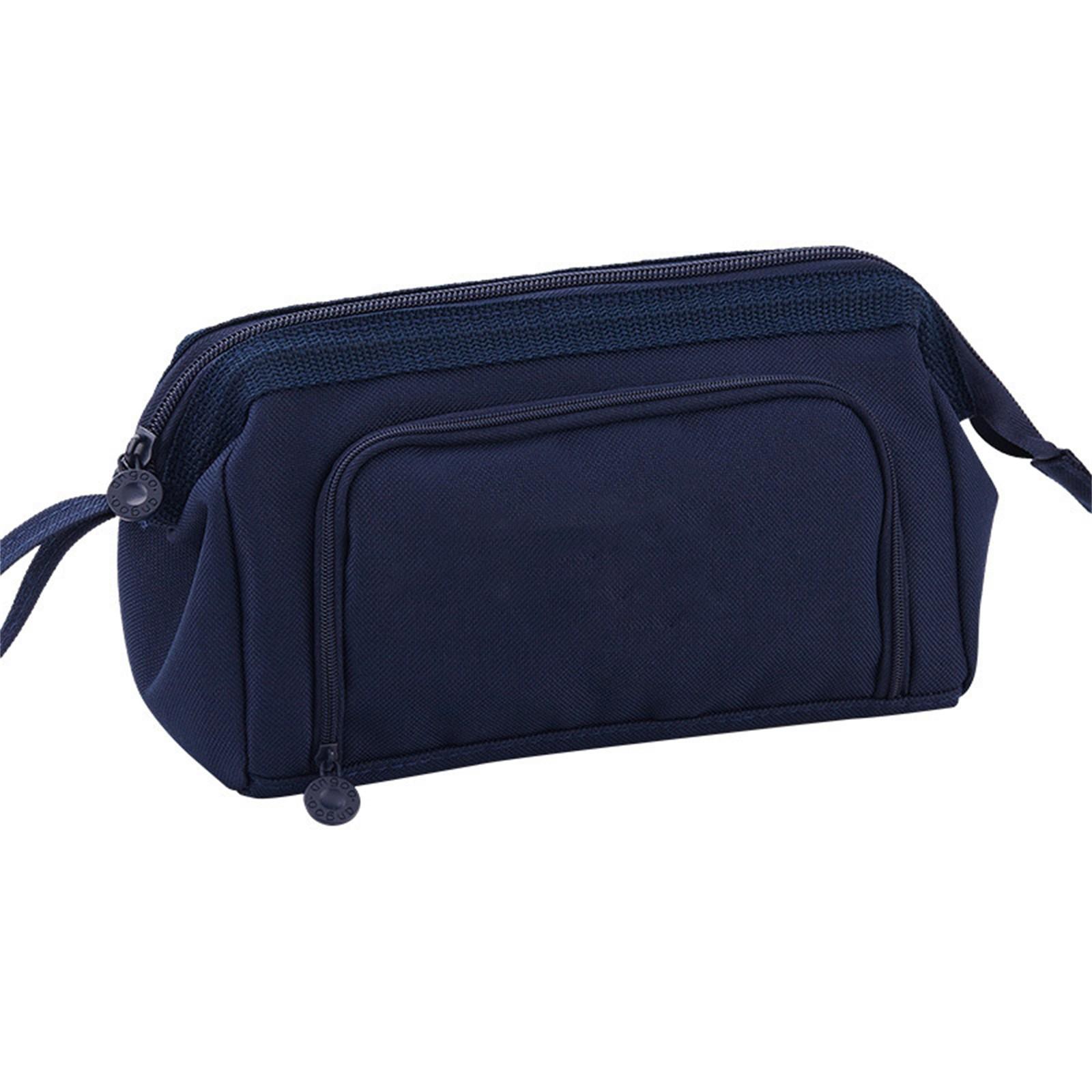 

Корейская версия пенала-коробки большой вместимости многослойный Оксфорд многофункциональный портативный пенал студенческая сумка для хранения карандашей One Size тёмно-синий