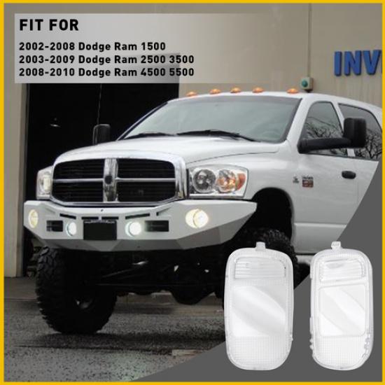 For 02-08 Dodge RAM 2500 3500 1500 Interior Clear Overhead Dome Light Cover 2pcs