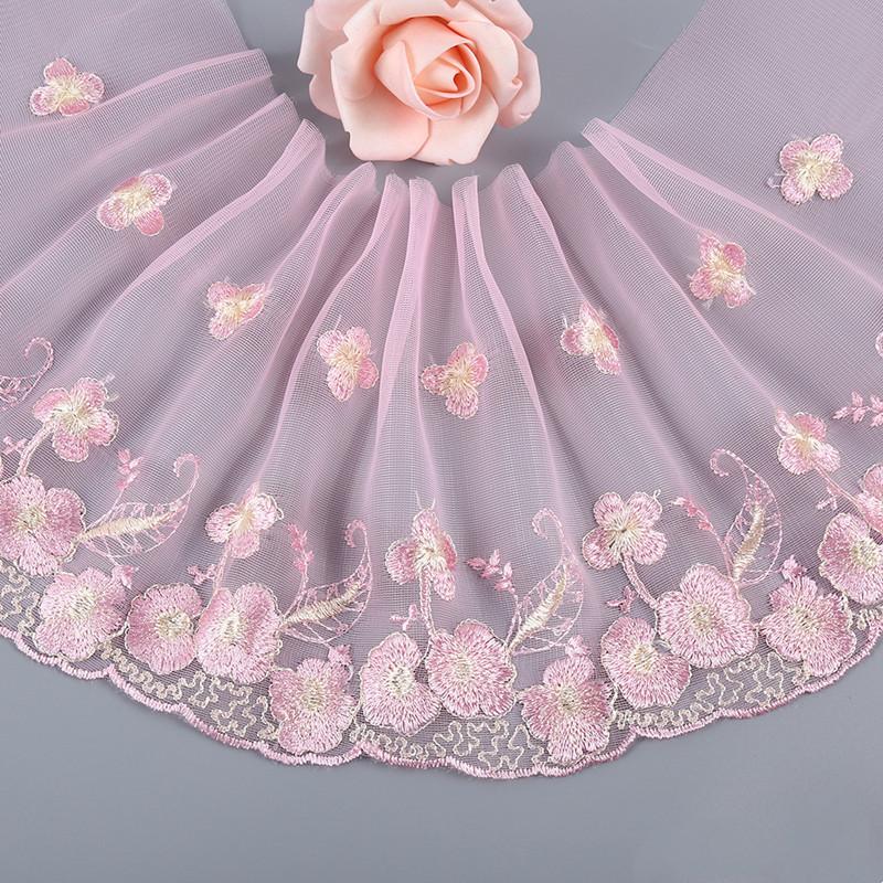 

16 High Quality Mesh Embroidered Colorful Lace Clothes Dresses Short Skirt Sleeves Pants Home Textile Curtains Sewing Materials 1 yard