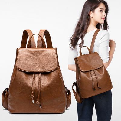 Fashi Damen Rucksack Hohe Qualität PU Leder Reise Rucksäcke für Mädchen Schultasche Luxus Kordelzug Wasserdicht Damen Tasche