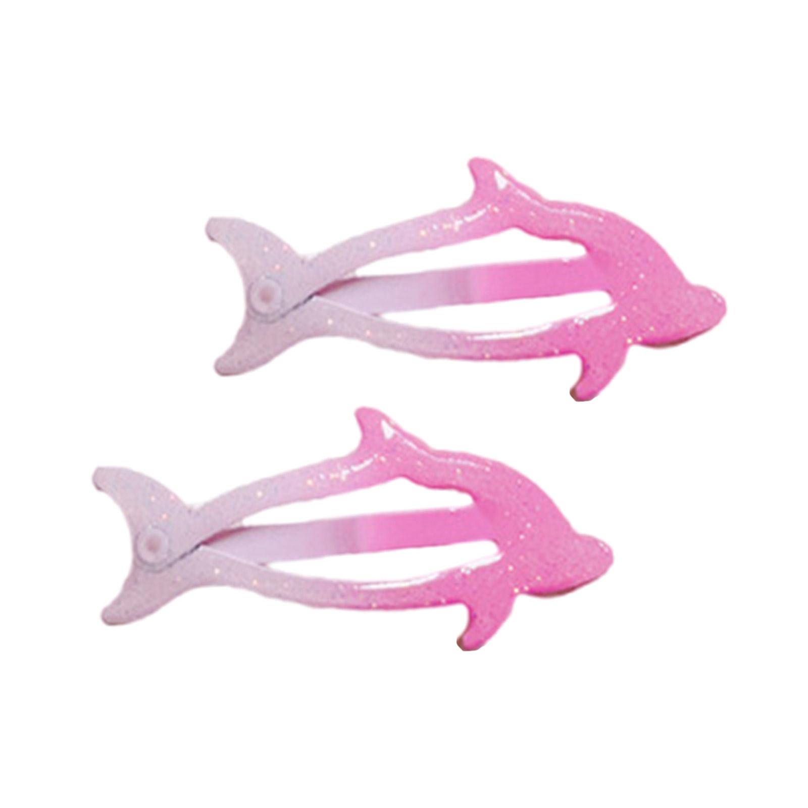 

1 пара боковых заколок для волос, головной убор в виде дельфина для повседневного ношения, заколки для волос, аксессуар для волос в виде шпильки розовый