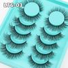 6 Pairs 3D Faux Mink False Eyelashes Black Band Eye Lashes Handmade Lashes  Eyelash Extension