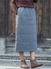 Johnature Frauen Vintage Baumwolle Leinen Röcke Elastische Taille Einfarbig Kleidung Herbst Winter Plus Baumwolle Taste Warme Röcke