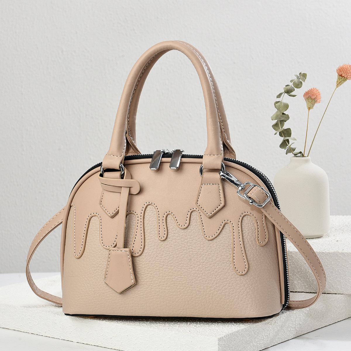 

Premium Latest Macaron Fashion Handbag Cream Mosaic Lychee Grain Shoulder Bag Top Style Level Large Capacity Women s Bag .