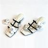 2026 Summer Flowers Shoes Women Sandals Middle Heels 4cm Elegant Ladies Heel Sandals Soft Comfortable Daily Shoes