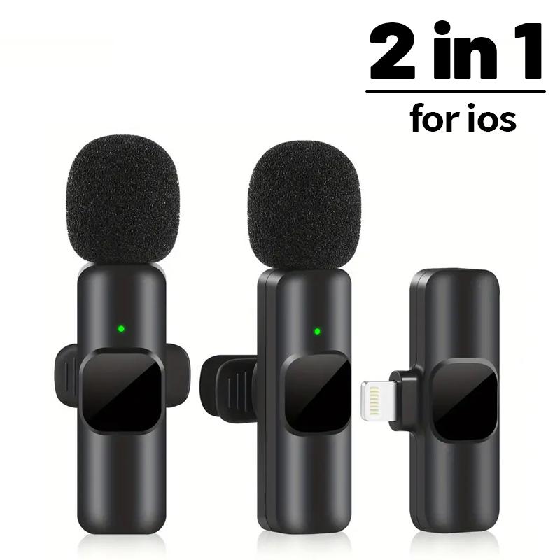 For iPhone Android Laptop Wireless Lavalier Microphone Audio Video Recording Mini Mic Live Gaming Mobile Phone Microphone