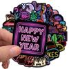 50Pcs Neon Light Cartoon Graffiti Stickers DIY Phone Guitar Laptop Notebook Suitcase Cup Waterproof Sticker Decals