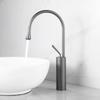 gunmetal grey tall rotating waterfall faucet, copper body
