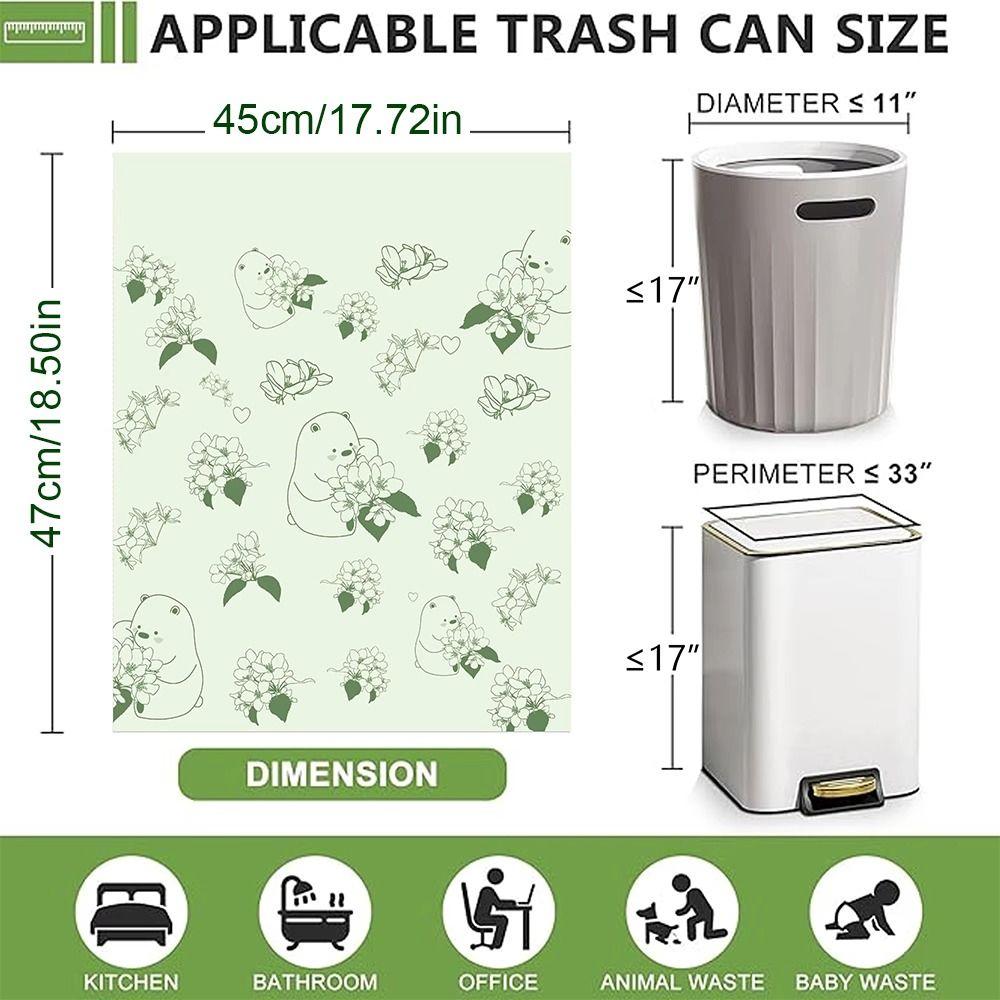 30/50/100pcs/rolls Thickened Material Drawstring Garbage Bag Camellia Fragrance Bag  Household Use