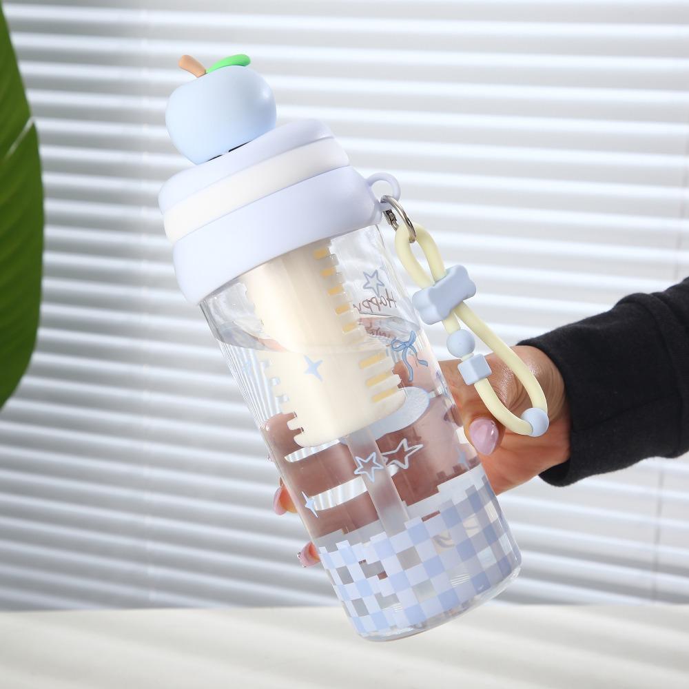 with Filter and Straw Tea-Water Separator Cup Plastic Flower Tea Cup Cute Drinking Cup Girls