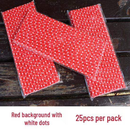 Individually Wrapped Biodegradable Striped Paper Straws
