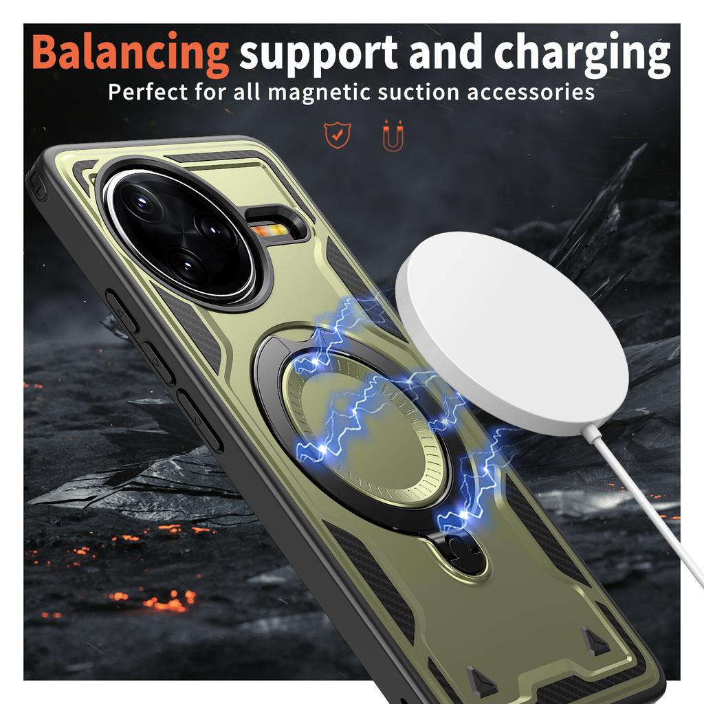 For Magsafe Armor Bracket Case For Xiaomi 14T Pro Redmi K80 Pro POCO F7 X7 Pro Ultra 5G C71 Turbo4 A5 Fold Stand Magnetic Cover