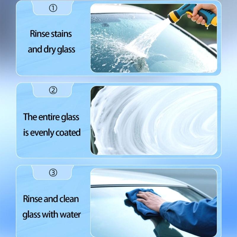 Glass Cleaning Tool Featuring Brush Suitable for Effortless Oil Film Removal Improves Visibility No Extra Tools Required