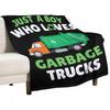 Just a Boy Who Loves Garbage Trucks Throw Blanket Cozy Napping Blanket Gift for Mom Dad