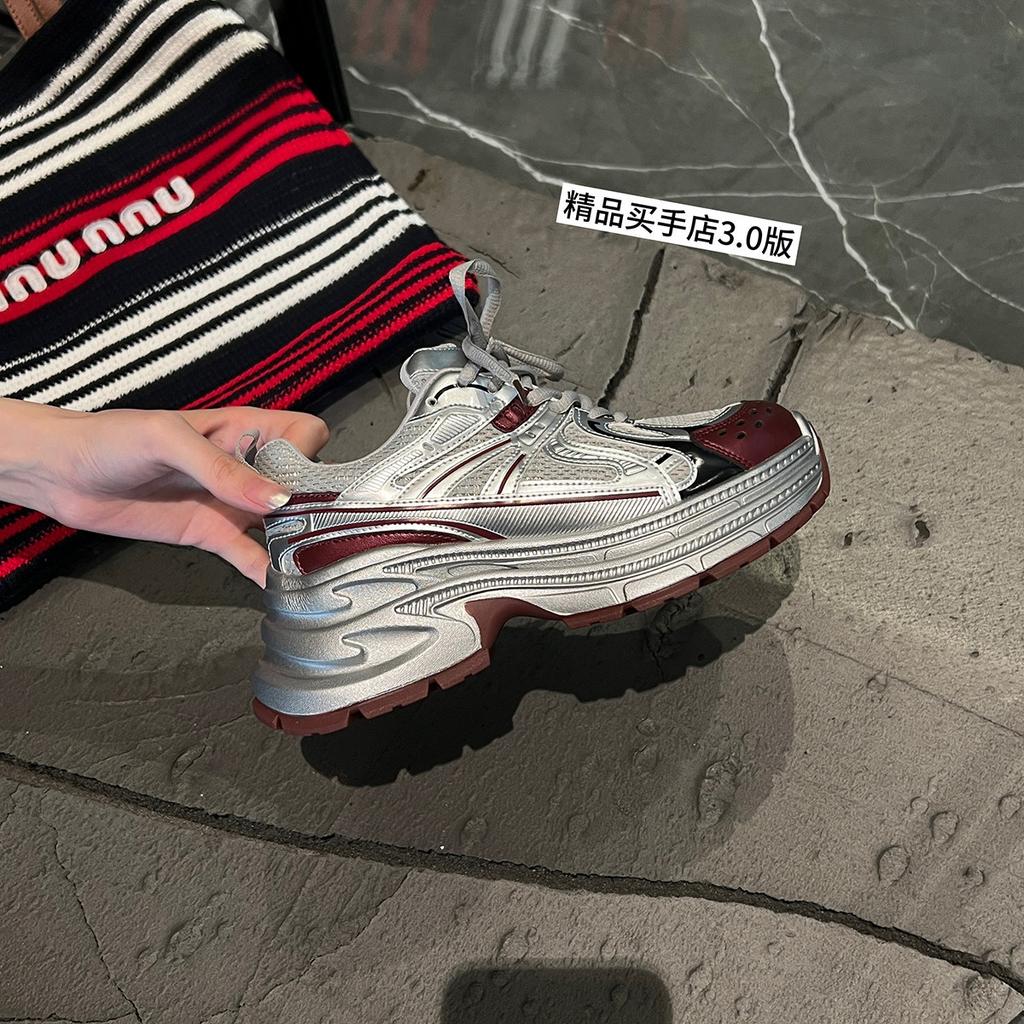 2025 high-end platform Internet celebrity silver dad shoes autumn and winter women's new mesh breathable versatile increase sports tide brand