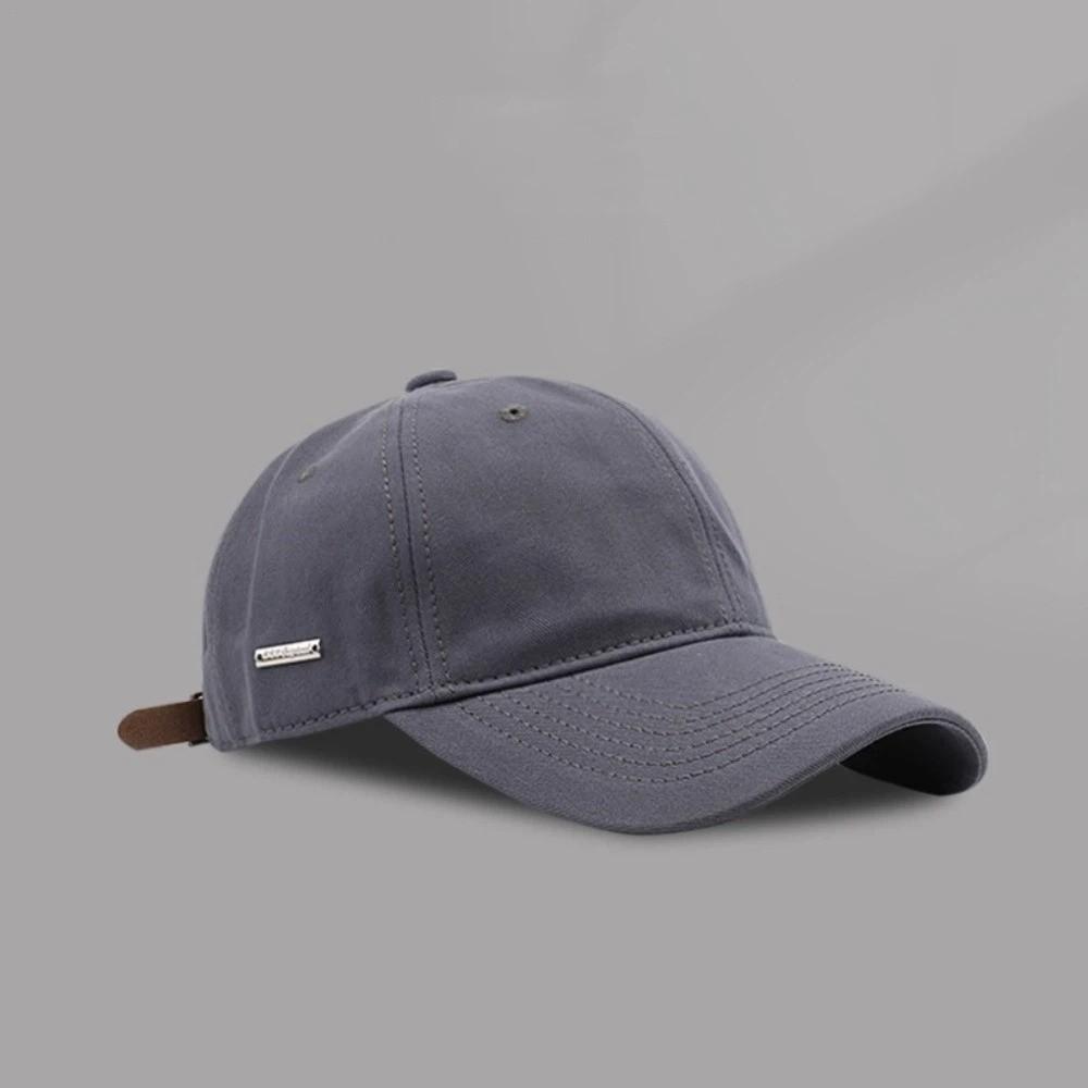 

Simple Adjustable Baseball Caps Breathable Big Head Circumference Sun Hat Solid Color All Seasons Sports Cap Women серый