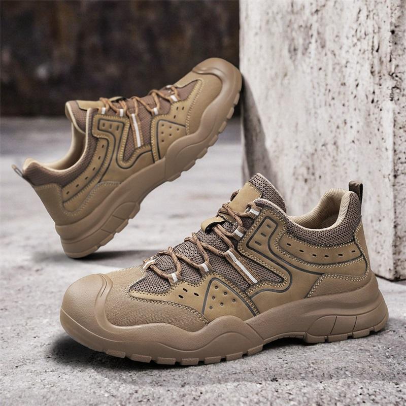 Male Non-Slip Outdoor Sneakers New Leather Treking Footwear for Men Casual Hiking Shoes Travel Climbing Camping Trainers
