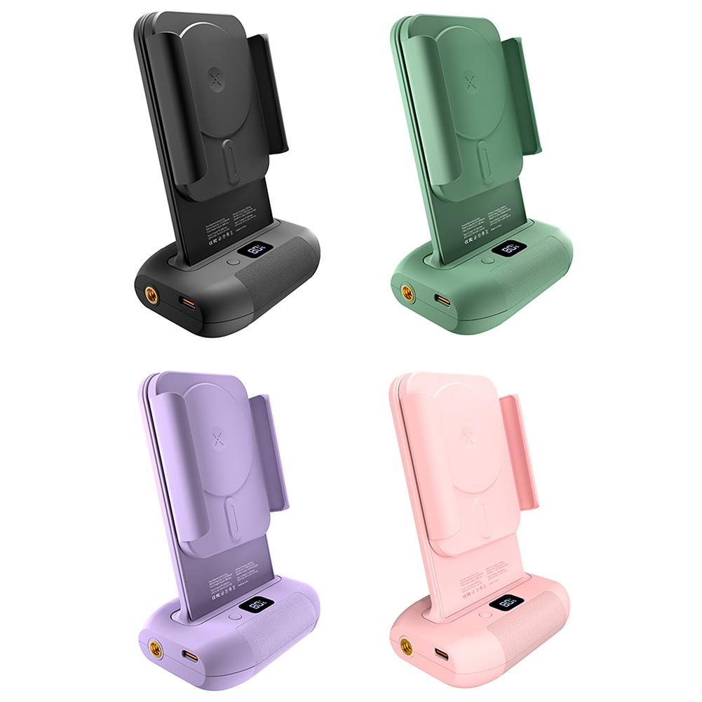 Desktop Wireless Charging Phone Stand with Detachable BT Wireless Remote Phone Holder Wireless Charger for Photo Video Shooting