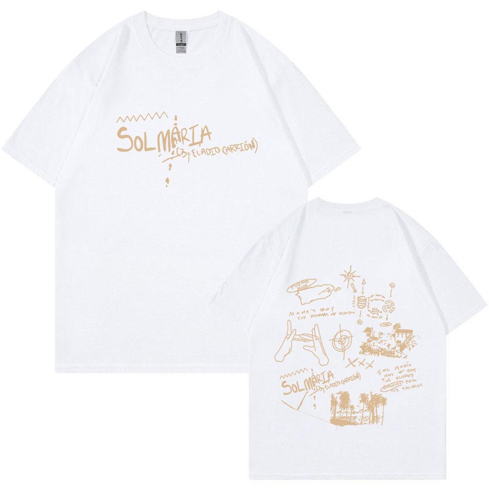Eladio Carrion Sol Maria Tour 2024 T-shirt Men Clothes Fashion Hip Hop Oversized T Shirt Loose 100% Cotton Short Sleeve T-shirts