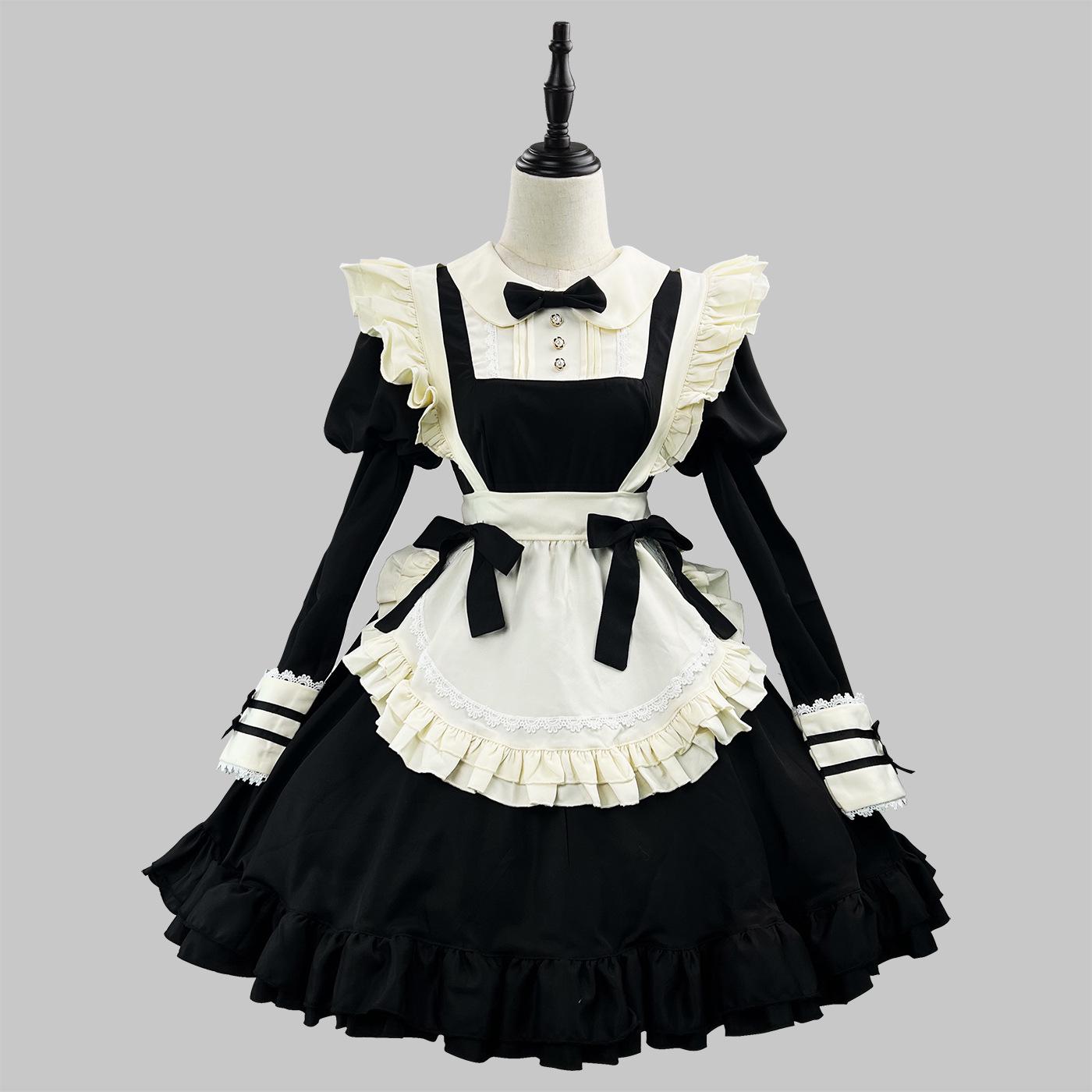 

Lolita Japanese-Style Black Lace Maid Dress L чёрный