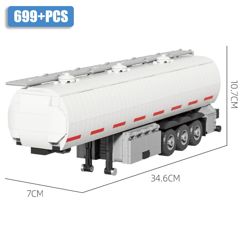 Techniczny MOC Europejska Ciężarówka Naczepa Zbiornik Paliwa Zestaw Klocków Budowlanych DIY Miejski Model Ciężarówki Inżynieryjnej Zestawy Zabawek Dla Dzieci Prezenty
