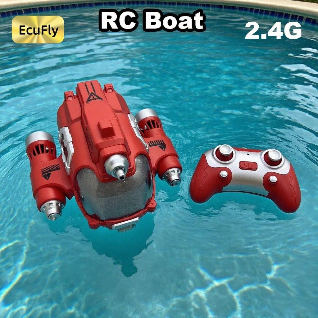 

Радиоуправляемая лодка 2,4 ГГц, Скоростной катер с дистанционным управлением с функцией разбрызгивания воды, Светодиодные огни, Функция демонстрации одной кнопкой. Забавная игрушка для бассейна, Игрушка для плавания, Легкая в управлении, Подарок на праздн