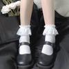 Summer Lace Trim Lolita Cotton Socks - Girls' Solid Color Sweet Japanese Style
