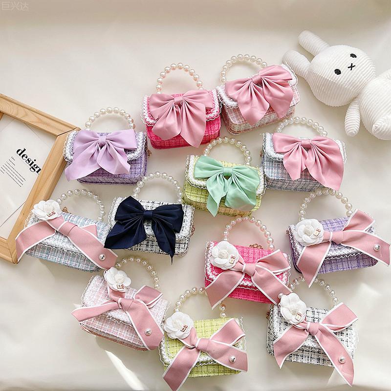 Adorable Fashionable Kids Tote Bag Cute Bowknot Design Mini Crossbody For Everyday Use