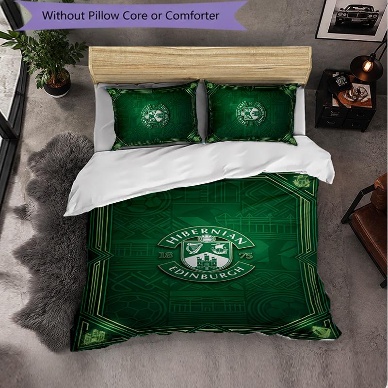 Biancheria da Letto a Tema Hibernian FC Set 3 Pezzi Copripiumino Biancheria da Letto Decorativa Per Stanza Adolescenti Decorazione Casa