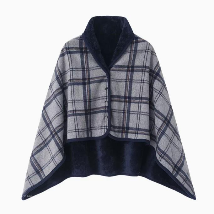 Dual-Purpose Warm Shawl Blanket - Double-Layer, Thick, Perfect for Office Naps or Lounging