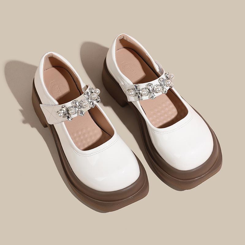 

Туфли Мэри Джейн на платформе, маленькие кожаные туфли, женские новые туфли-одиночки из мягкой кожи, женская обувь большого размера-4 43