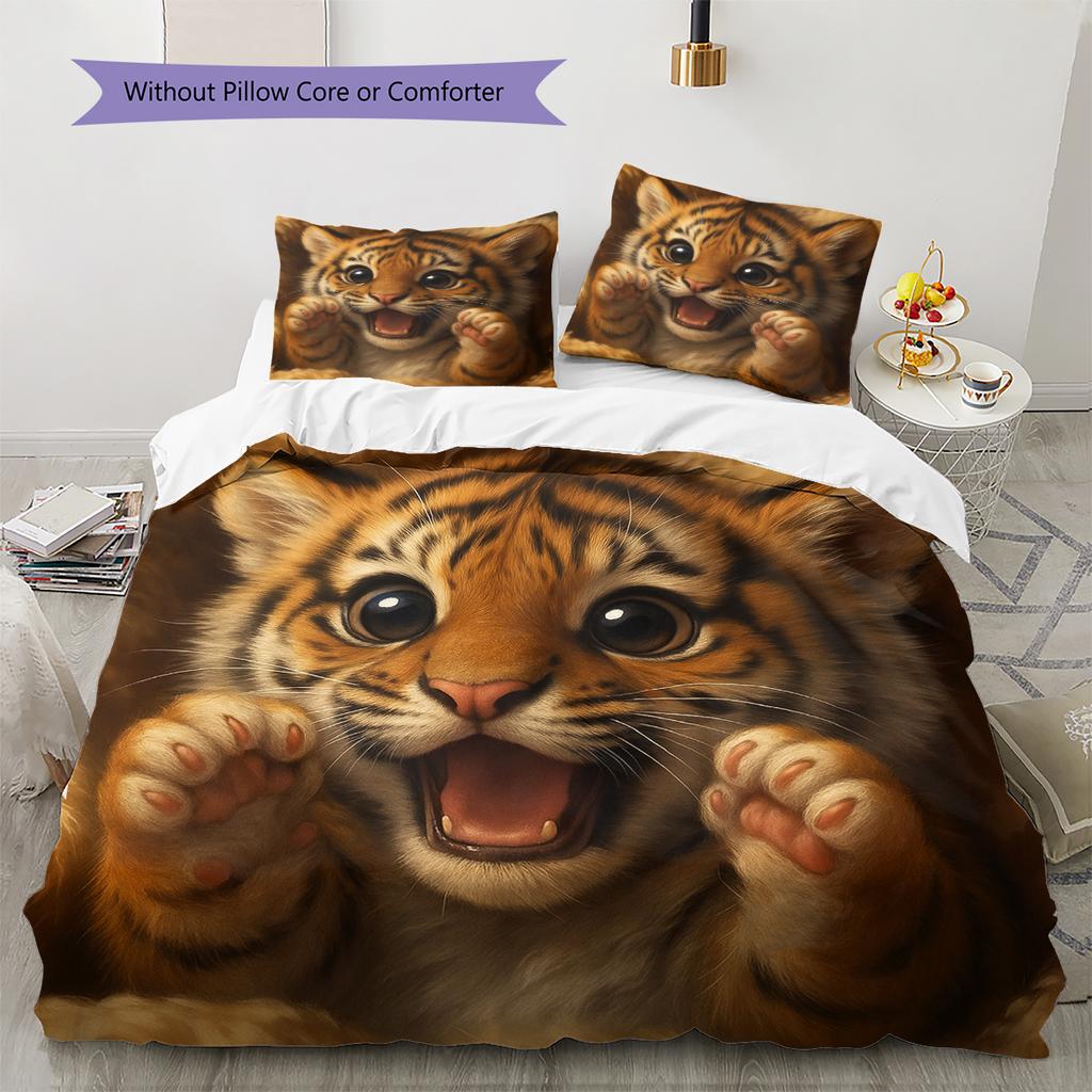 Set cu cuvertură și fețe de pernă cu model de desene animate Decorare casă Cadou de ziua de naștere (1 * husă de pilotă + 2 * fețe de pernă, fără miez)