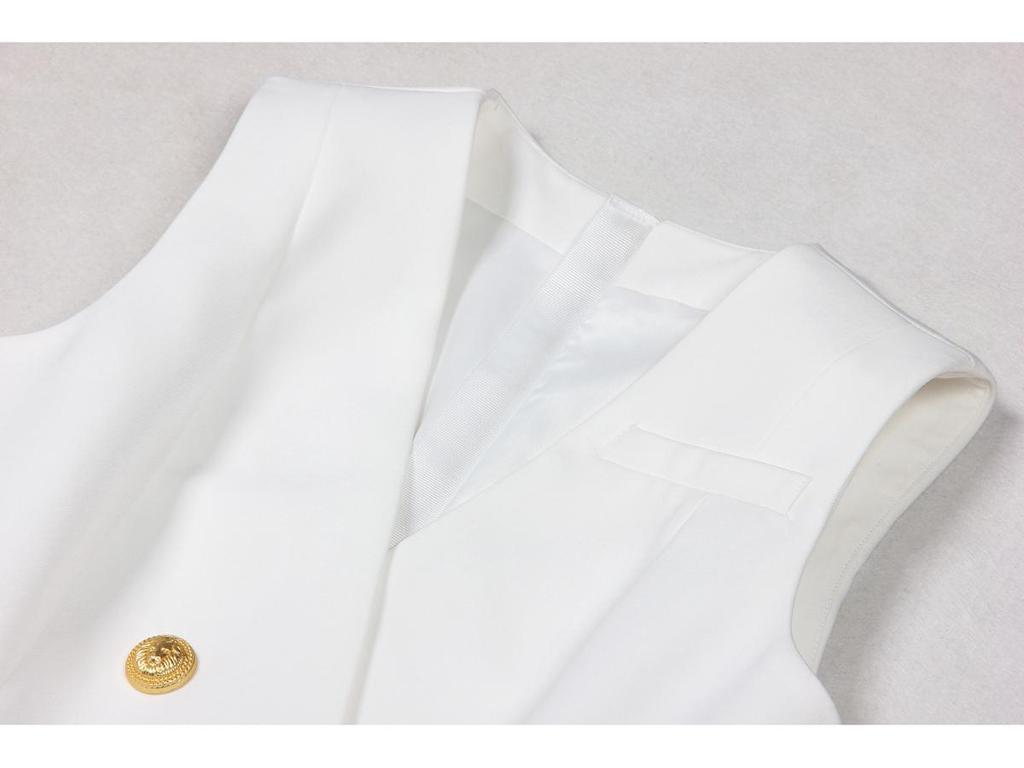 In Stock: Summer 2025 High-End Waist-Cinching Women's Sleeveless Suit Dress