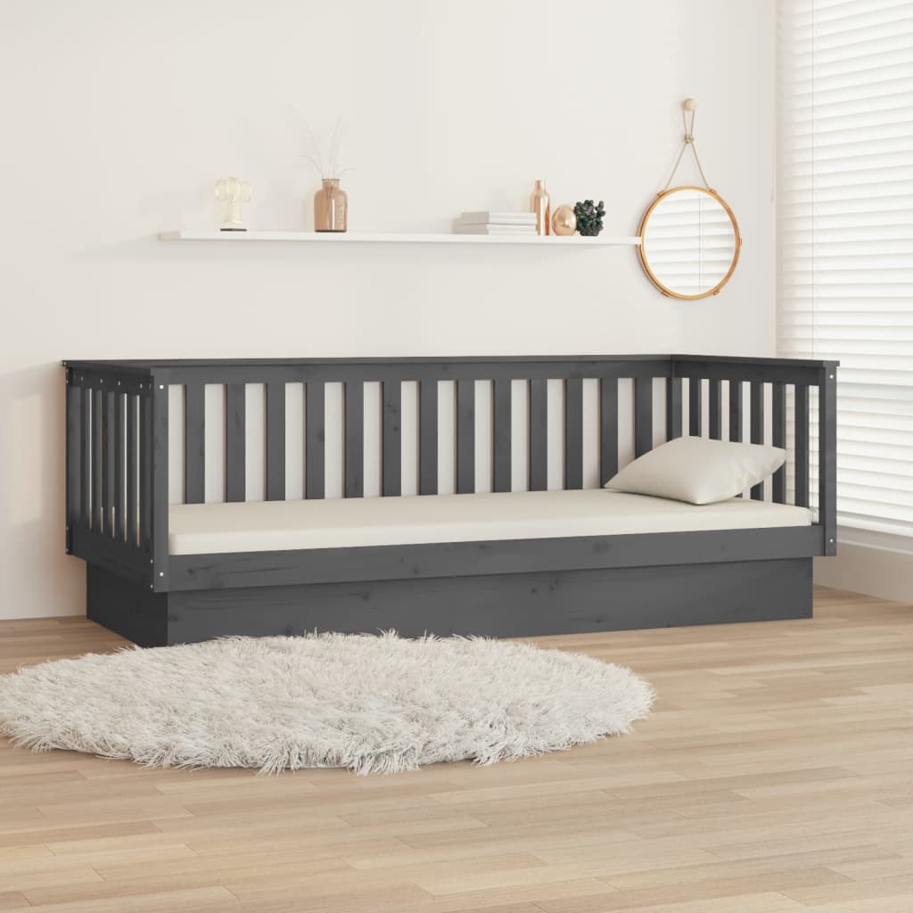 Vidaxl Daybed, Grey, 80X200 Cm, Solid Pine Wood
