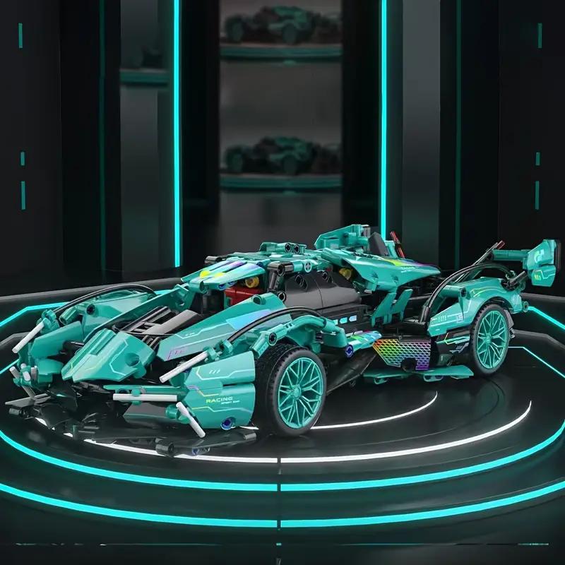 Non-Toxic 1269-Piece Blue Car Assembly Set Stylish Sports Car Model Suitable For Various Scenes Valentine'S Day/Birthday Gift